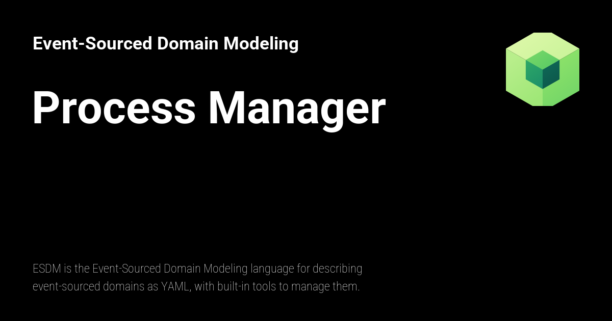 Process Manager - Event-Sourced Domain Modeling
